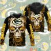 Nfl Green Bay Packers Flame Skull 3D Hoodie