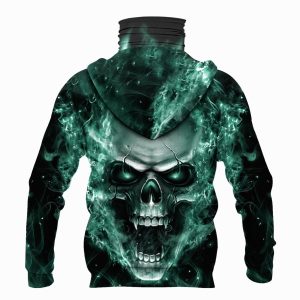 Nfl Green Bay Packers Flameskull 3D Hoodie Mask