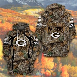 Nfl Green Bay Packers Green Camo 3D Hoodie