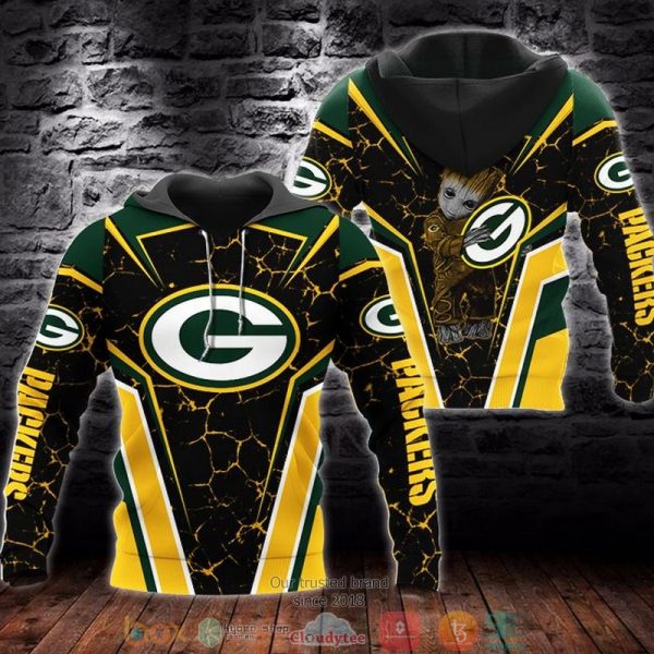 Nfl Green Bay Packers Groot 3D Hoodie