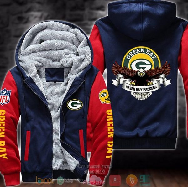 Nfl Green Bay Packers Logo Eagle 3D Fleece Hoodie