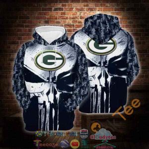 Nfl Green Bay Packers Skull Camo Hoodie 3D