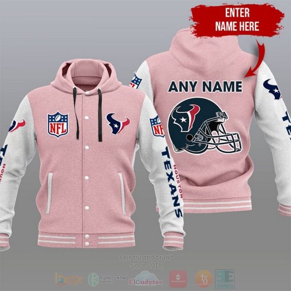 Nfl Houston Texans Custom Name Varsity Hoodie Jacket