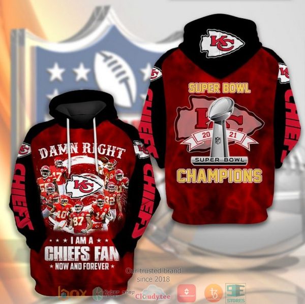 Nfl I Am A Chiefs Fan Kansas City Chiefs Super Bowl Champions 2021 3D Hoodie