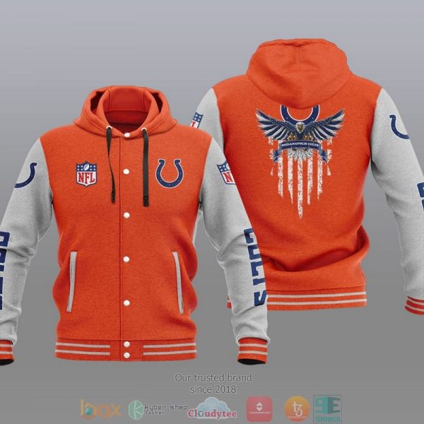 Nfl Indianapolis Colts Eagle American Flag Baseball Jacket Hoodie