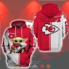 Nfl Kansas City Chiefs Baby Yoda 3D Hoodie