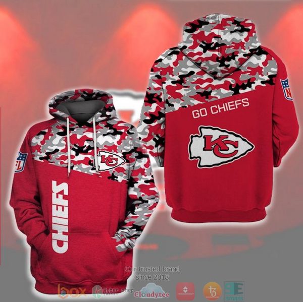 Nfl Kansas City Chiefs Go Chiefs Red Camo 3D Hoodie