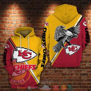 Nfl Kansas City Chiefs Logo Eagle Red Yellow 3D Hoodie