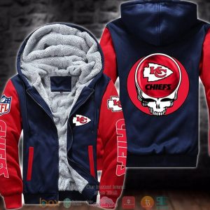 Nfl Kansas City Chiefs Logo Grateful Dead Skull 3D Fleece Hoodie