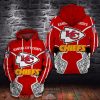 Nfl Kansas City Chiefs Logo Helmet Red 3D Hoodie