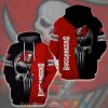 Nfl Kansas City Chiefs Punisher Skull Red Black 3D Hoodie