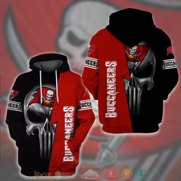 Nfl Kansas City Chiefs Punisher Skull Red Black 3D Hoodie