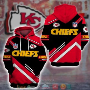 Nfl Kansas City Chiefs Red Black 3D Hoodie