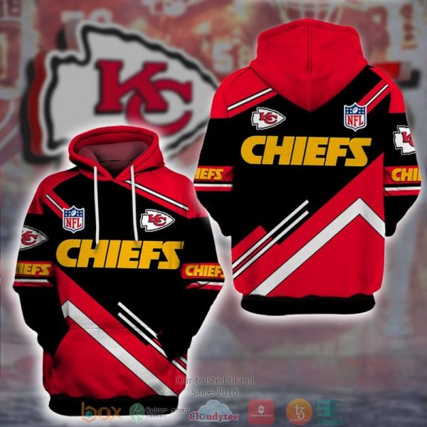 Nfl Kansas City Chiefs Red Black 3D Hoodie