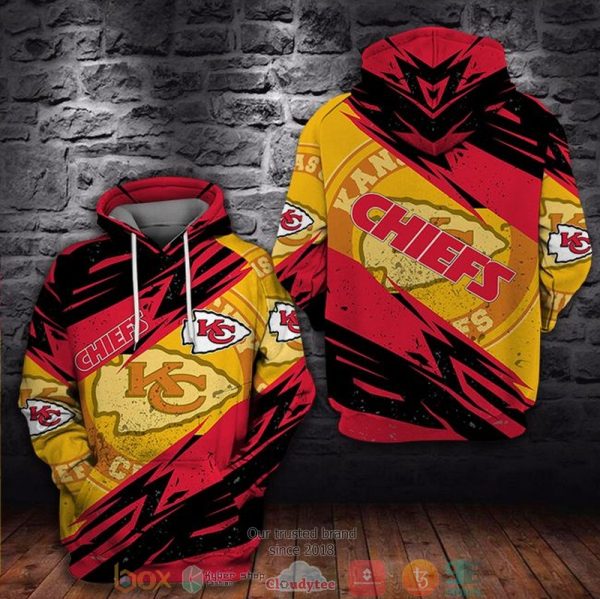 Nfl Kansas City Chiefs Red Yellow 3D Hoodie