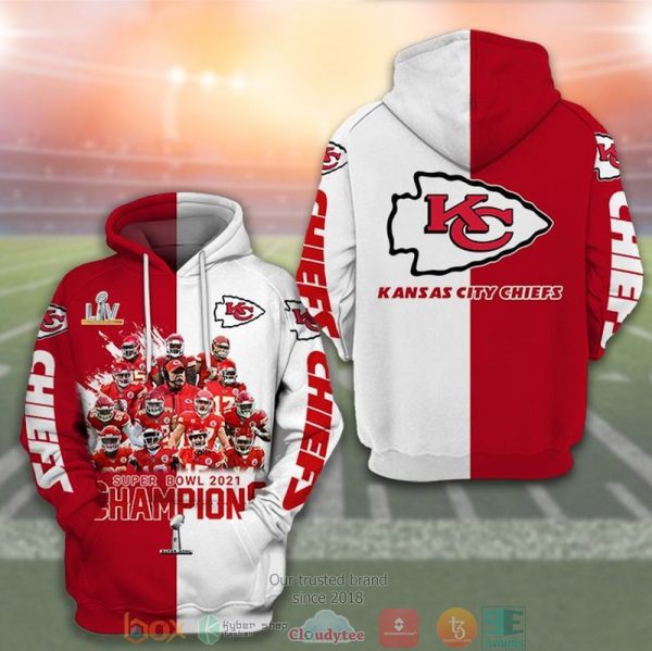 Nfl Kansas City Chiefs Super Bowl Champions 2021 3D Hoodie