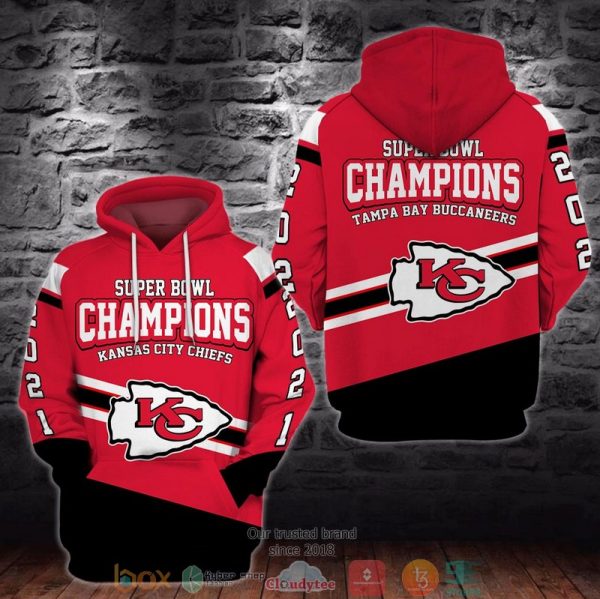 Nfl Kansas City Chiefs Super Bowl Champions Red 3D Hoodie