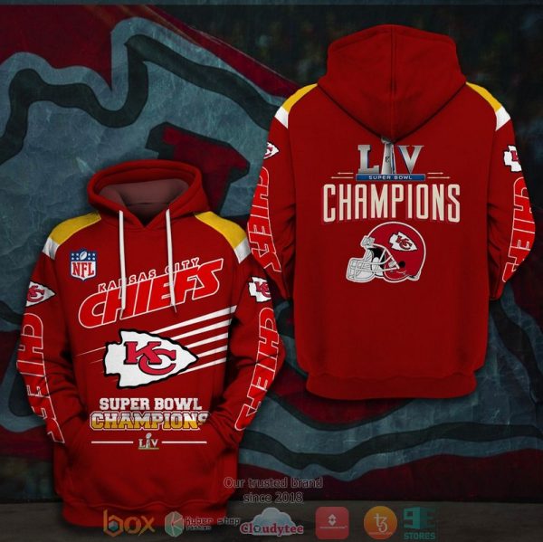 Nfl Kansas City Chiefs Super Bowl Liv Champions 3D Hoodie