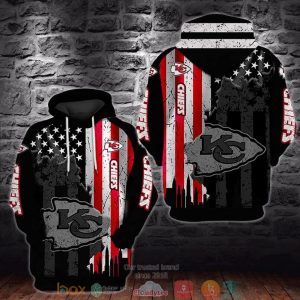 Nfl Kansas City Chiefs United States Flag Black 3D Hoodie