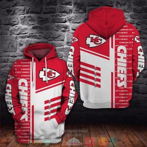 Nfl Kansas City Chiefs White Red 3D Hoodie