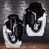 Nfl Las Vegas Raiders Black White Galaxy 3D Hoodie