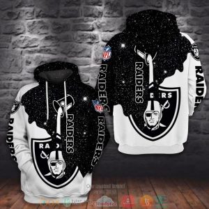 Nfl Las Vegas Raiders Black White Galaxy 3D Hoodie