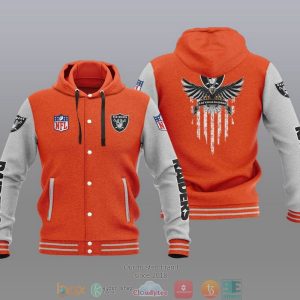 Nfl Las Vegas Raiders Eagle American Flag Baseball Jacket Hoodie