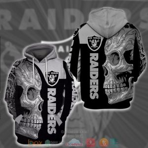 Nfl Las Vegas Raiders Grey Skull 3D Hoodie