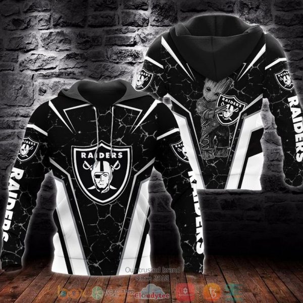 Nfl Las Vegas Raiders Groot 3D Hoodie