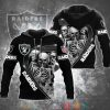 Nfl Las Vegas Raiders Human Skeleton Black 3D Hoodie