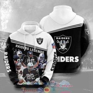 Nfl Las Vegas Raiders Legends Signatures Hoodie 3D