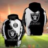 Nfl Las Vegas Raiders Logo Black White 3D Hoodie