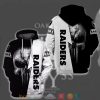 Nfl Las Vegas Raiders Punisher Skull Black White 3D Hoodie