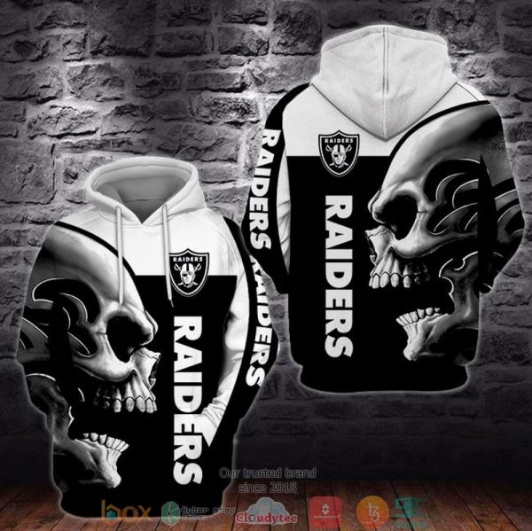 Nfl Las Vegas Raiders Skull 3D Hoodie