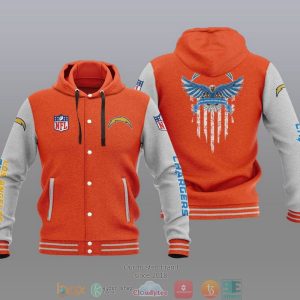 Nfl Los Angeles Chargers Eagle American Flag Baseball Jacket Hoodie