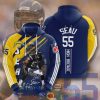 Nfl Los Angeles Chargers Seau 55 High Boltage Hoodie 3D