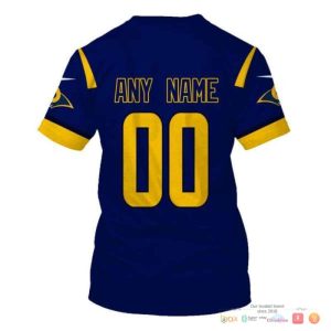 Nfl Los Angeles Rams Blue Yellow Custom 3D Shirt