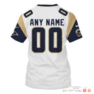 Nfl Los Angeles Rams White Navy Custom 3D Shirt