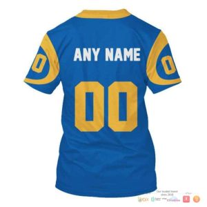 Nfl Los Angeles Rams Yellow Blue Custom 3D Shirt