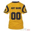 Nfl Los Angeles Rams Yellow Custom 3D Shirt