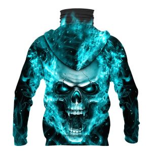 Nfl Miami Dolphins Flameskull 3D Hoodie Mask