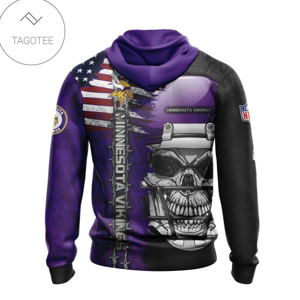 Nfl Minnesota Vikings Skull With Helmets 2022 Hoodie