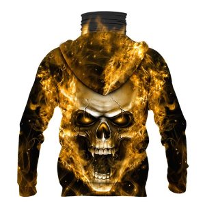 Nfl New Orleans Saints Flameskull 3D Hoodie Mask