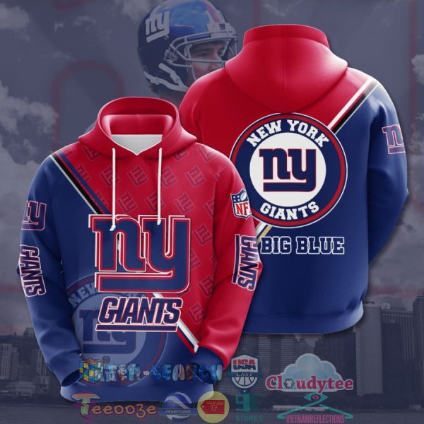 Nfl New York Giants Big Blue Hoodie 3D