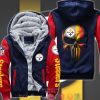 Nfl Pittsburgh Steelers Color Line Punisher Skull 3D Fleece Hoodie Jacket