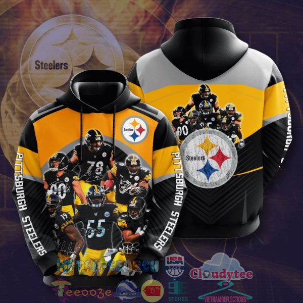 Nfl Pittsburgh Steelers Signatures Hoodie 3D