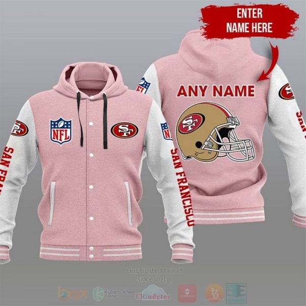 Nfl San Francisco 49Ers Custom Name Varsity Hoodie Jacket