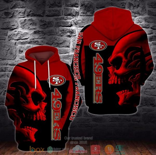 Nfl San Francisco 49Ers Skull 3D Hoodie