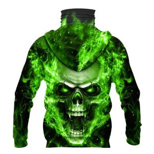 Nfl Seattle Seahawks Flameskull 3D Hoodie Mask