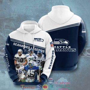 Nfl Seattle Seahawks Legends Signatures Hoodie 3D